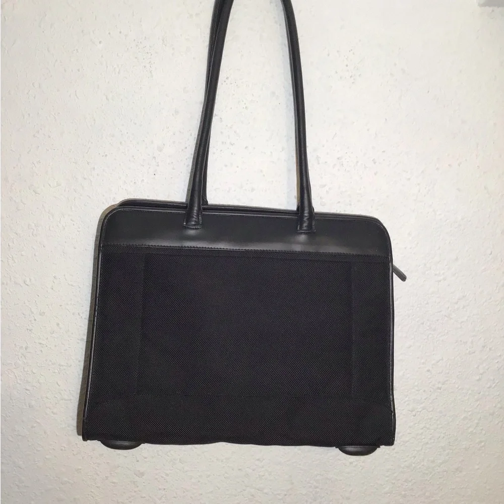 Bric’s black nylon/leather laptop shoulder bag